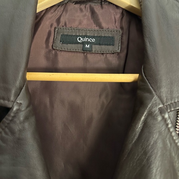 Quince “100% Leather Motorcycle Jacket” in Burgundy size Medium - Picture 9 of 10